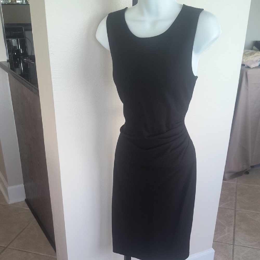Kenneth Cole Black Sheath Midi Dress